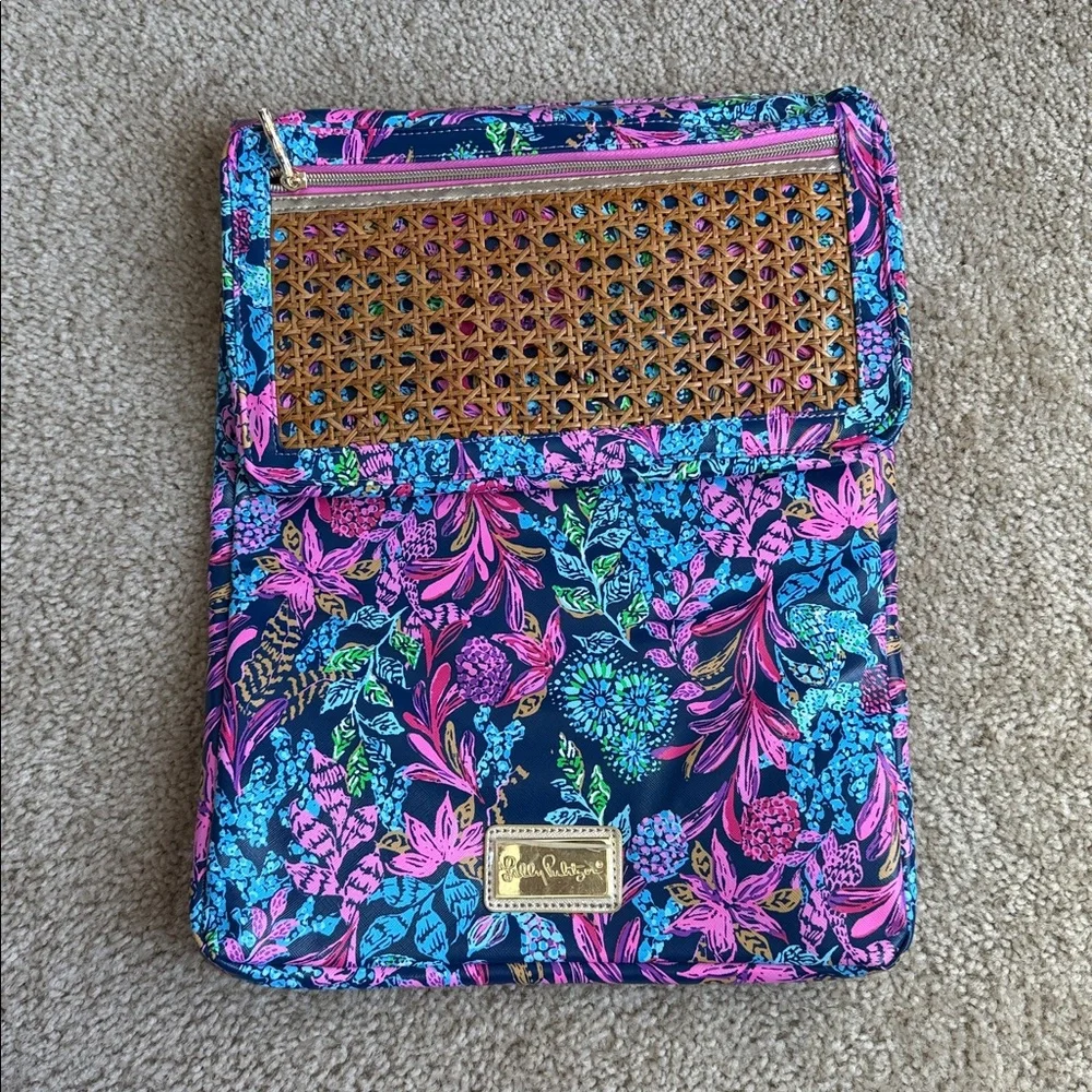 Lilly Pulitzer laptop iPad 14” computer case pink blue gold calypso coast